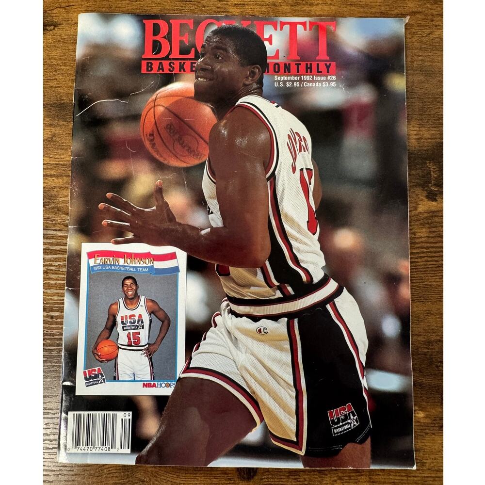Vintage Beckett Basketball Monthly September 1992 #26 | Magic Johnson Dream Team